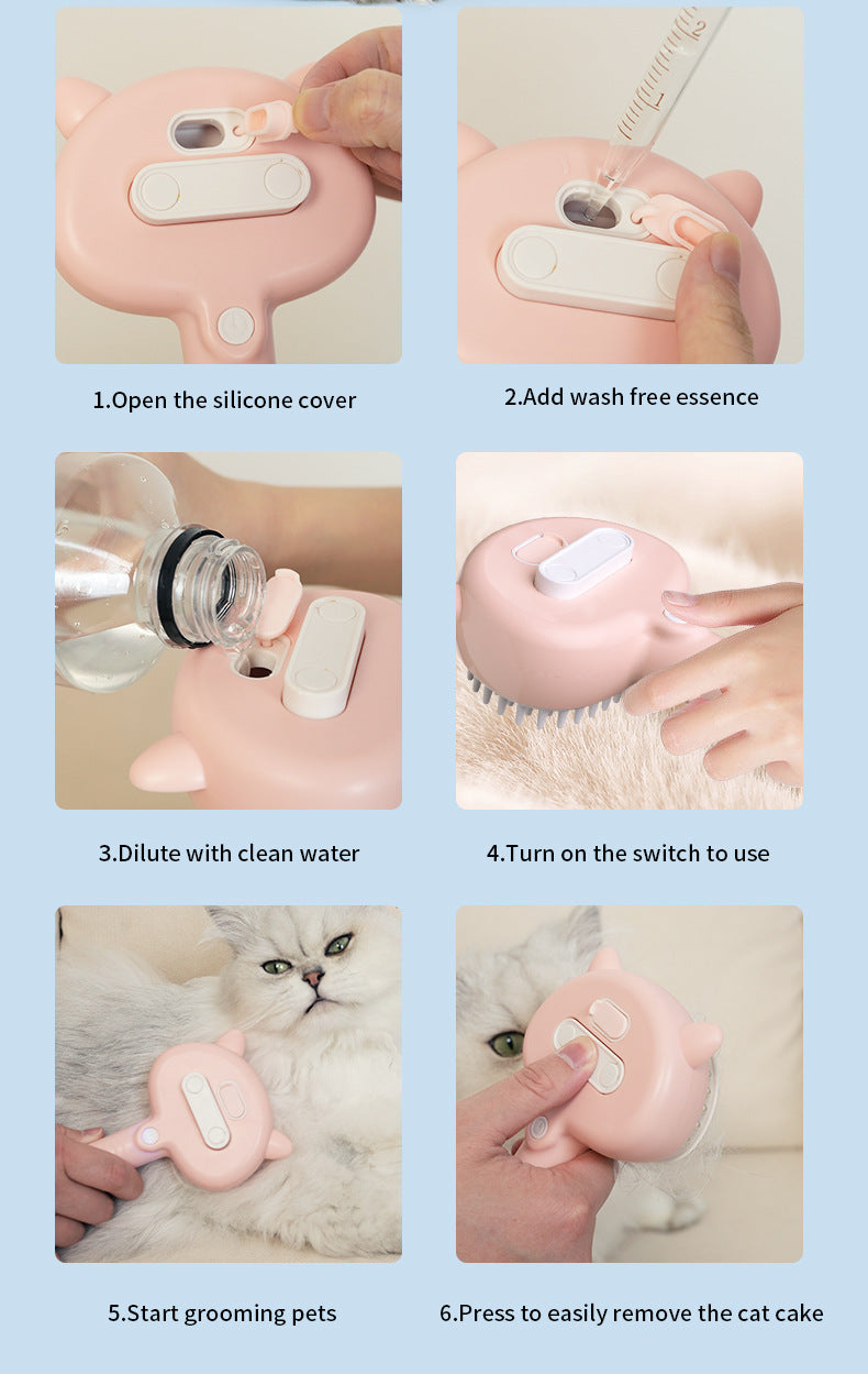 Pet Grooming Brush with Mist